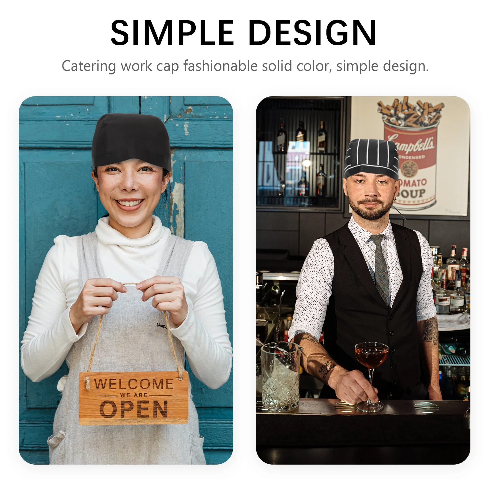 Cappelli da cuoco da 6 pezzi Cappello da cucina regolabile unisex Comodo cappello da cuoco multiuso pratico e traspirante