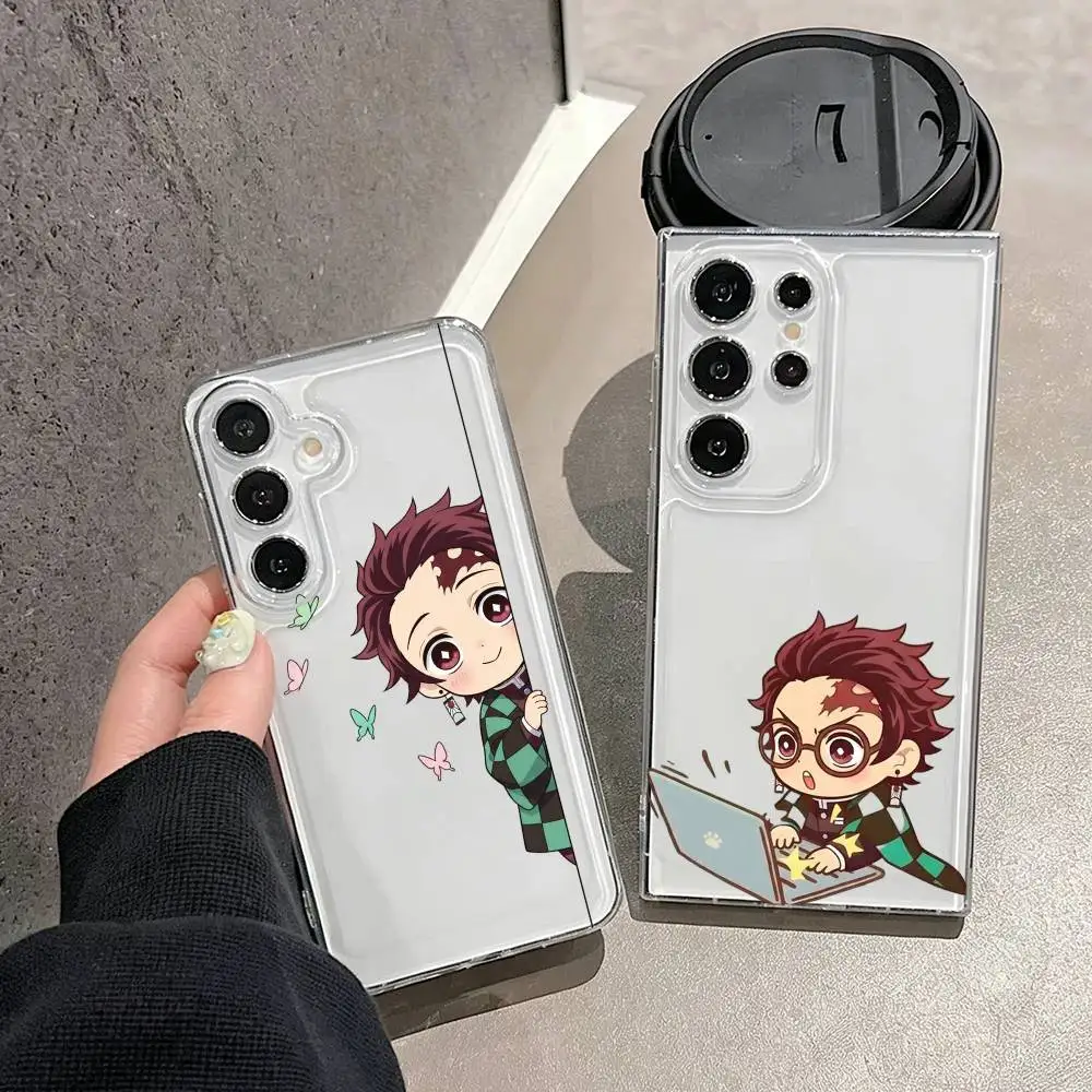 Hot Anime D-Demon Slayer Tanjiro  Phone Case For Samsung S25,S24,S21,S22,S23,S30,Ultra,S20,Plus,Fe,Note,10,9,5G Transparent