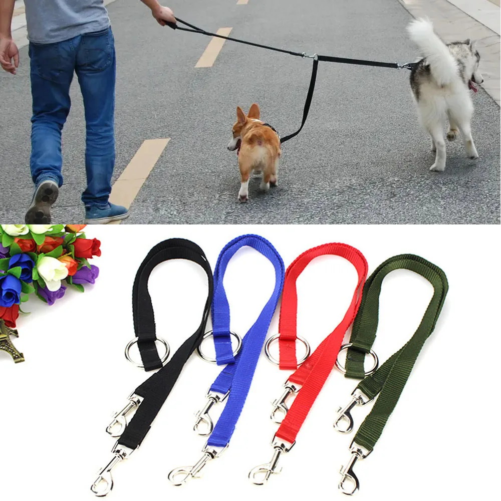 1pcs Double Head Dogs Leash Nylon Walk Two Dogs With A Single Lead Coupler Twin Lead Walking Leash Pet Rope Dog Accessories