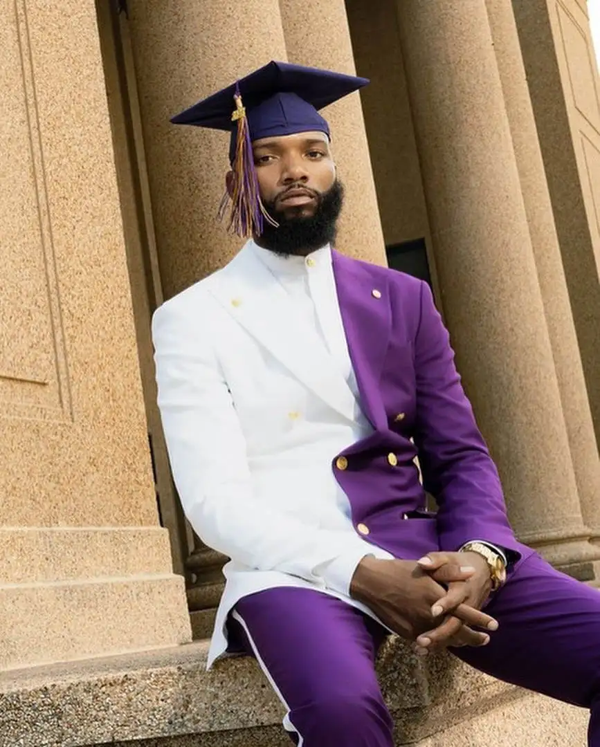 Moda masculina ternos 2 peças duplo breasted lapela blazer jaqueta de festa de formatura personalizado plus size casual noivo casamento smoking