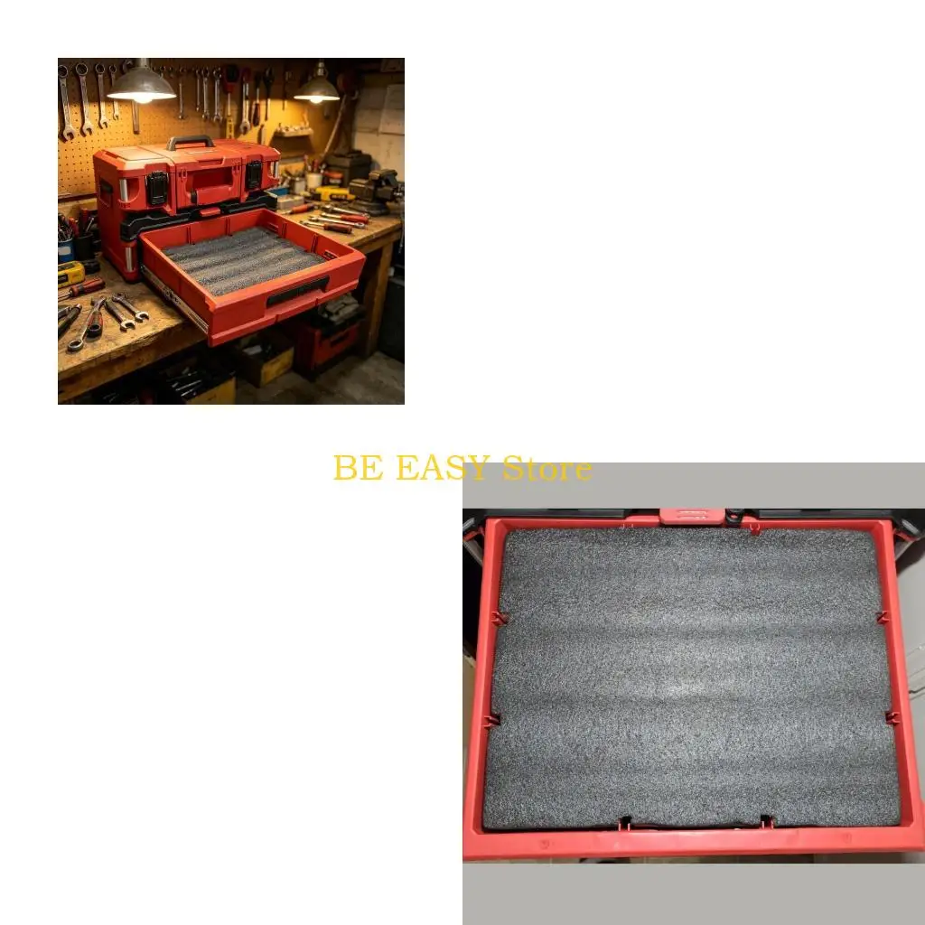E28F Pack of 2 Customize Fit Toolboxes Foam Inserts EPE Pearls Cotton Pad for MWQ 48-22-8442 ,48-22-84443 Secure Storage