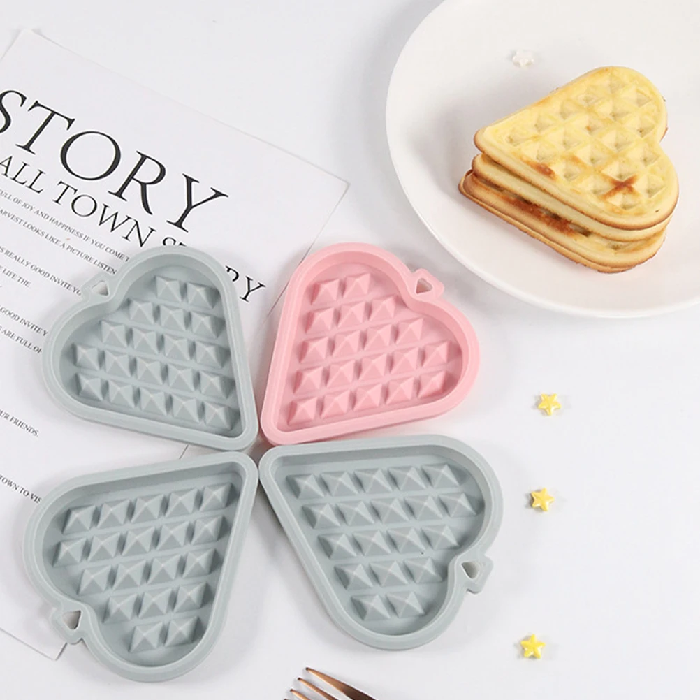 

3Pcs Baking Mold Silicone Cake Mold Set Cute Round Square Heart Shapes Easy Clean Flexible Baking Tools for Bread Chocolate