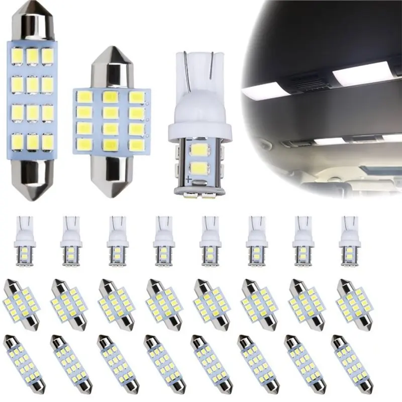 T10 1156 Festoon 31 42Mm 24Pcs Universal Car Interior Light Kit For Auto Interior Dome License Plate Trunk Lights