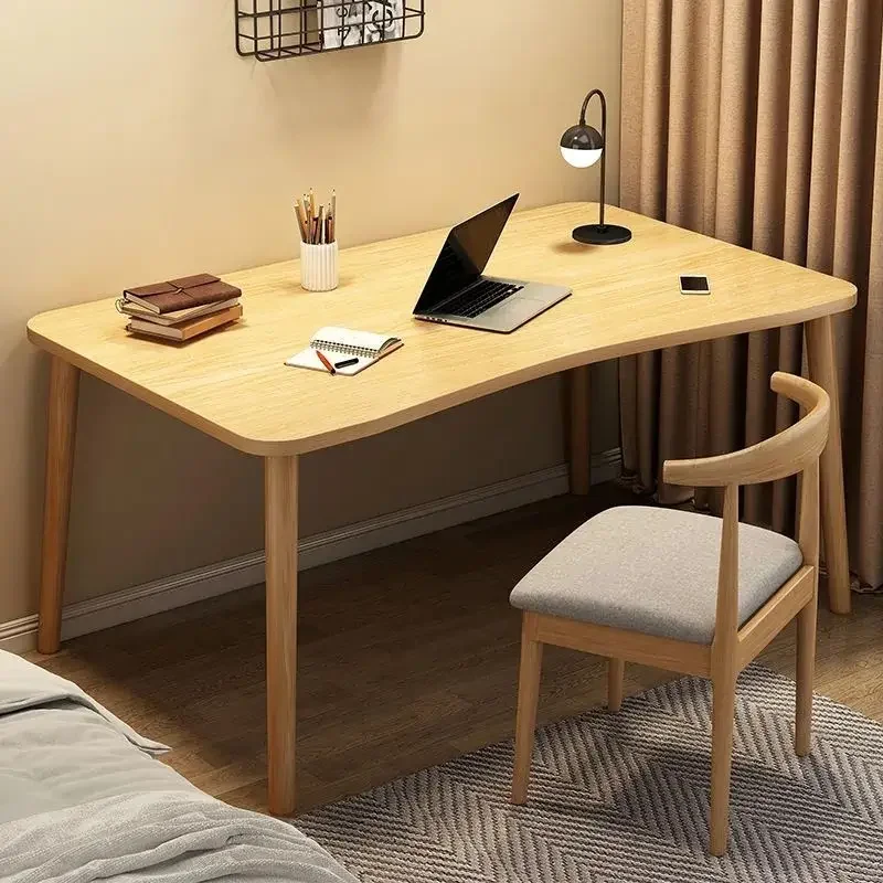 Rental House Desk Simple Household Solid Wood Legs Desktop Computer Desk Bedroom Student Simple Learning Writing Table