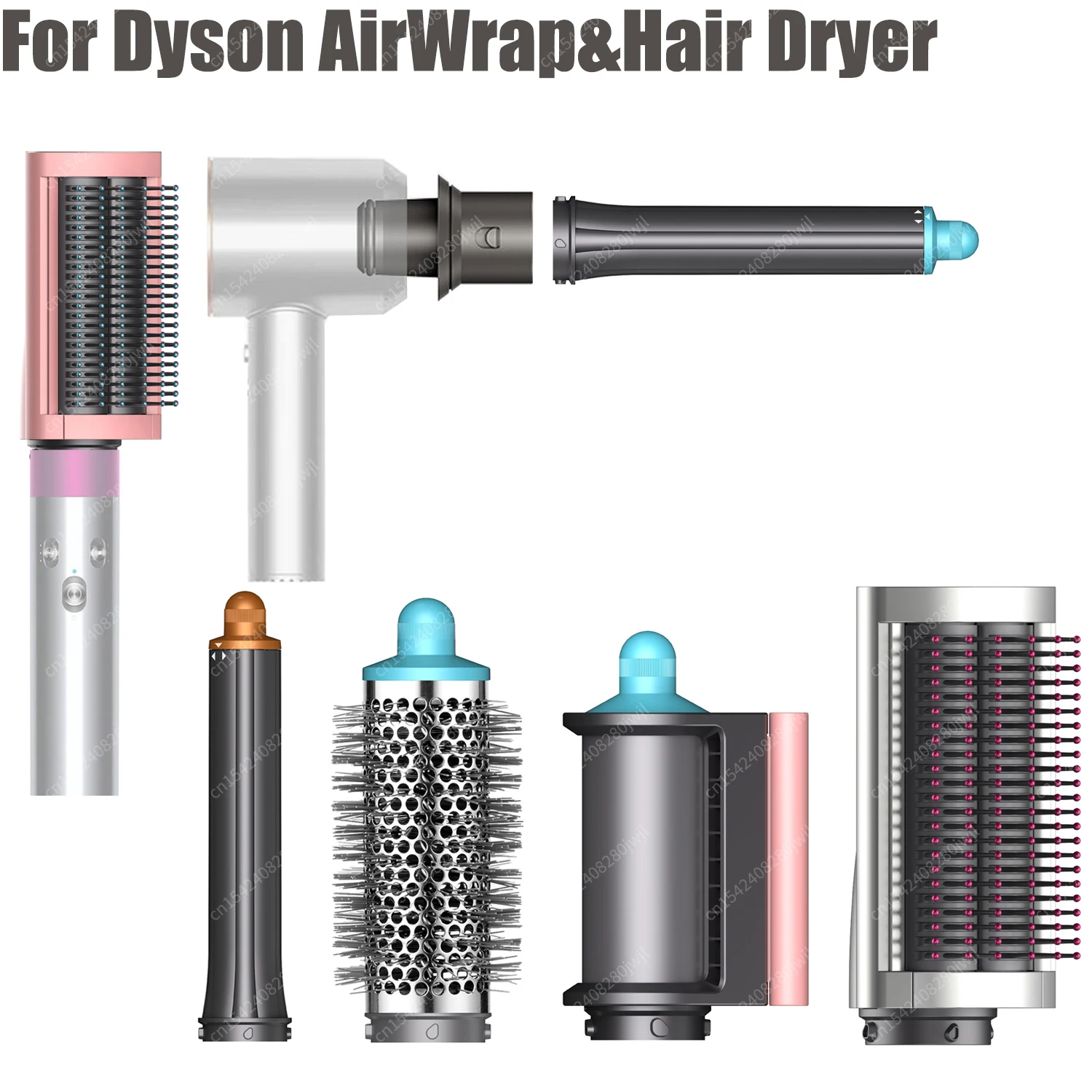 Hdseries-カーリングノズル付きの滑らかなブラシ,カーリング用の滑らかなブラシ,シリンダーコーム,dyson airwrap,hs01hs05