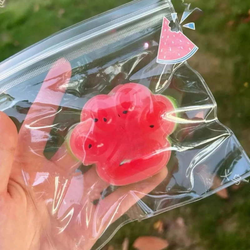 Bambini Adulti Alleviare lo stress Massaggio per alleviare l'umore impetuo Simolare il colore Zampa di gatto Frutta Anguria Impastare Giocattolo super morbido