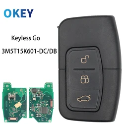 Okey Keyless Go Smart Card Key For Ford C-Max Focus MK2 Kuga Mondeo Galaxy 3M5T15K601-DC/DB 433.92MhzID46 PCF7952 4D63 Chip
