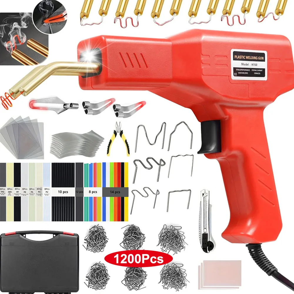 Professional Plastic Welding 200-220W Hot Staples, 3-in-1 Plastic Welder Soldering Gun Car Bumper Repair Plastic Surface Fixing