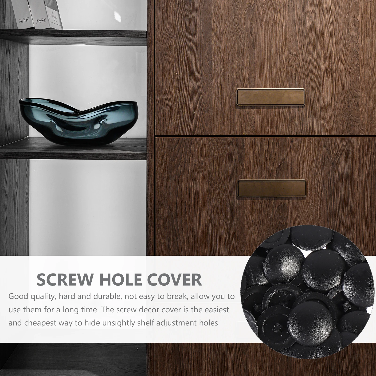 

500 Pcs Furniture Screw Cover PP Material Hole Stickers Caps Durable Practical Strong Easy Install Cabinets Bookcases Closets