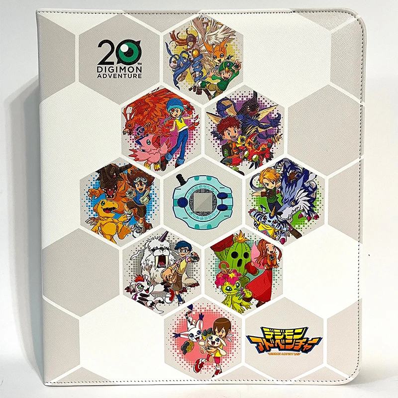 450pcs Digital Monster DTCG Card Album 9Grid30Pages Zipper Cards Binder Book Folder Digimon Adventure Games Card Collection Book