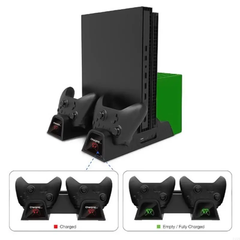 

F68B Multifunction Cooling Fan Base Charging Holder Stand for X1X/X1S Game Console Controller Video Game Accessories
