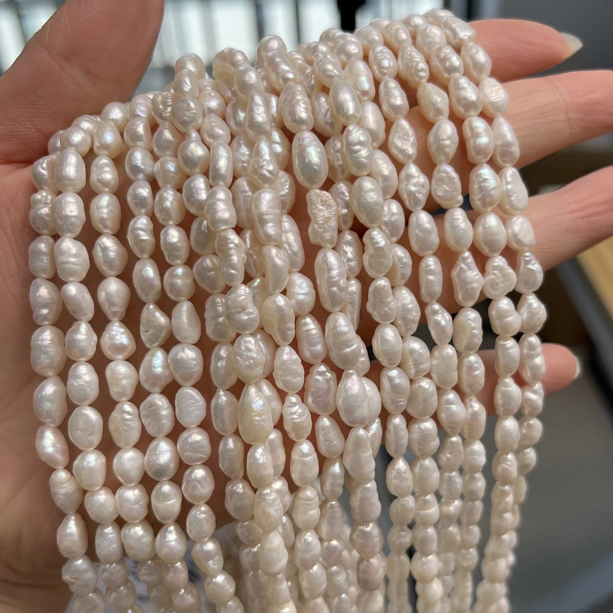 

36cm 5-6mm Irregularly Shaped Semi-finished Beads Natural Pearl for Jewellery Making DIY Necklace Bracelet Accessories Wholesale