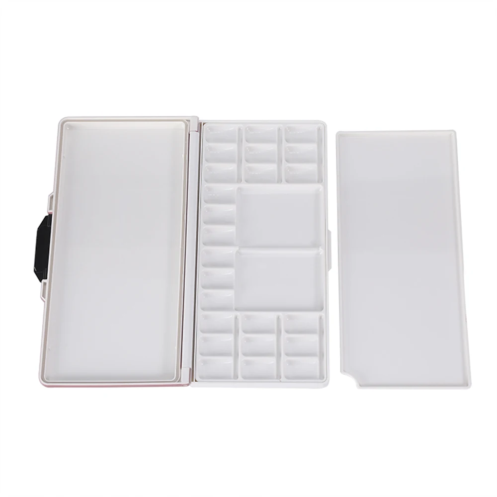 Airtight Watercolor Painting Palettes 24-Wells with 2+1 Additional Spacious Mixing Areas, Folding Peel-Off Palette