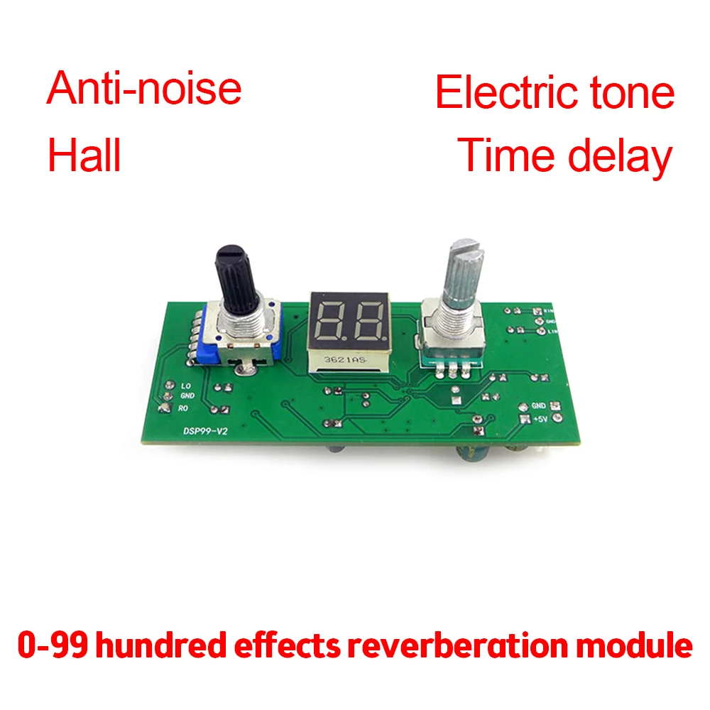 Quality DSP Digital Reverberation Karaoke Reverb Board KTV Mixer Effector Anti-Whistling Module Multi-Sound Effects