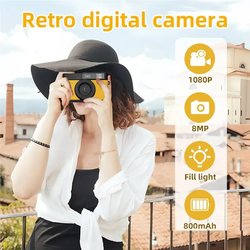 Popular Retro CCD Camera High Definition Filter Photo Video Built-in Filling Light Student Micro Single Laptop