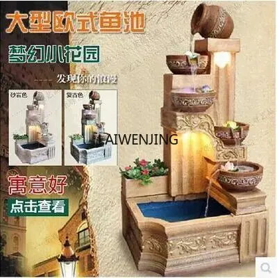 Home Indoor Living Room Flowing Water Landscape Pottery Pot Hotel Fountain Fish Pond Restaurant Shop Ornament