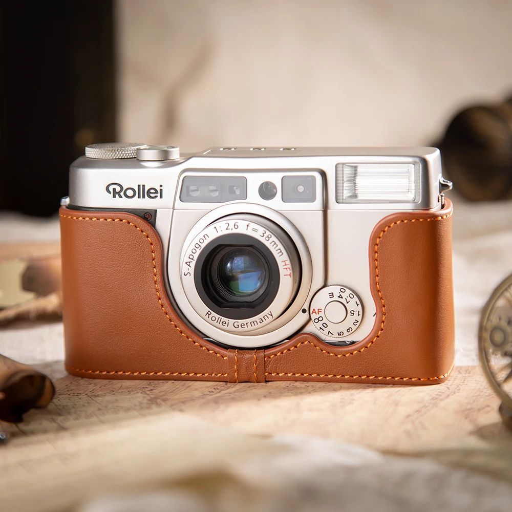 

For Rollei AFM35 Case Genuine Leather Camera Half Case Leather Camera Bag Protective Case Cover Bag Photography Accessories