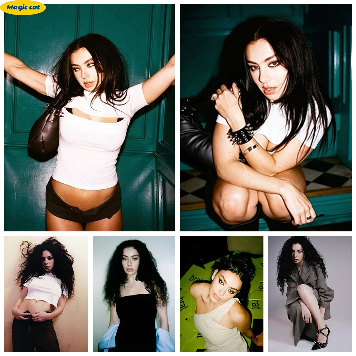 

DIY 5D AB Drill Diamond Painting Charli XCX Star Portrait Diamond Embroidery Pop Female Singer Poster Home Mosaic Mural Decor
