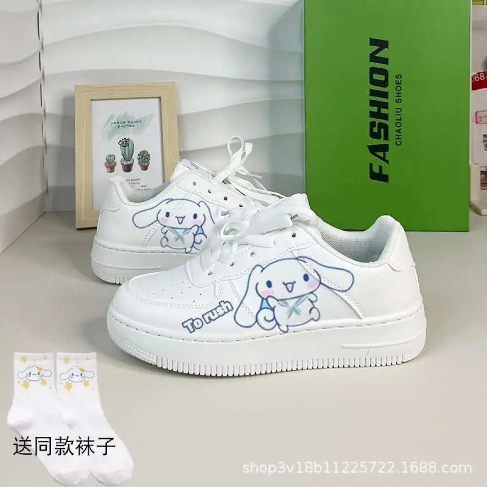 

Кроссовки Kuromi в стиле аниме Sanrios Cinnamoroll, детская обувь для доски, кавайная осенняя спортивная обувь с милыми героями мультфильмов, студенческий подарок для детей