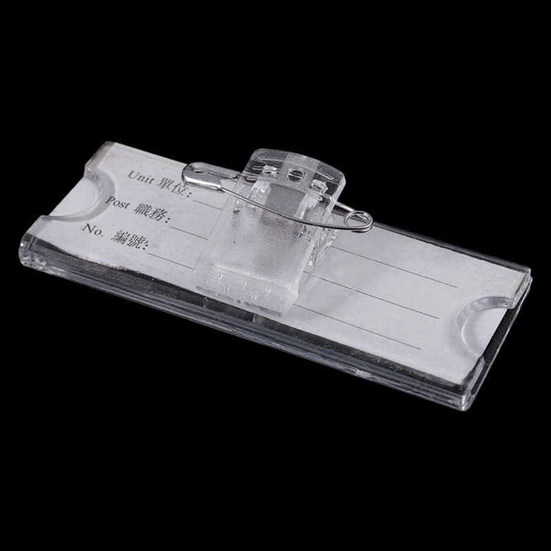 Nome plástico claro e duro tag, 12 pcs