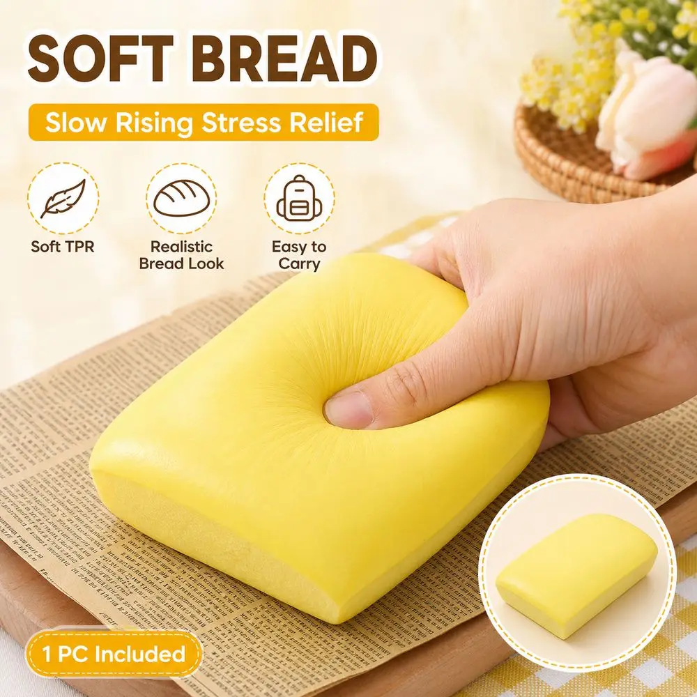 Kawaii Bread Shape Cake Squeeze Slow Rebound Cute Mochi Squish Foam Stress Release Release Anxiety School Use