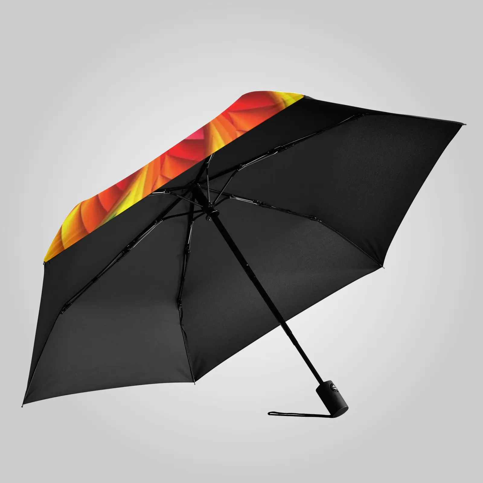 Three Folding Umbrella Rain Women rainbow color Sun Protection Anti-UV Fully Automatic Umbrella Male Parasol Sunshade 6 Ribs