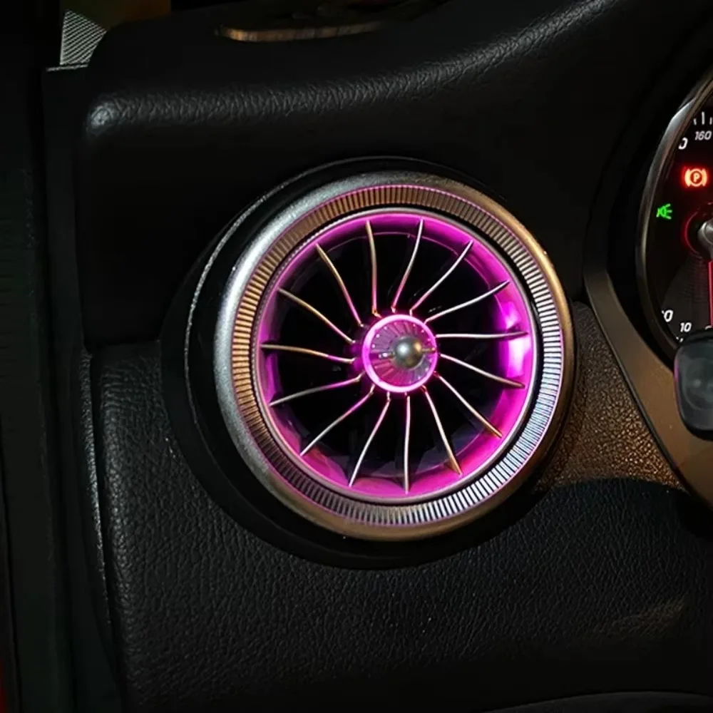 For Mercedes A/CLA/GLA Models W176 W117 W246 X156 2013-2018 EQS Style Front Air Vents with 12-Color LED Ambient Light