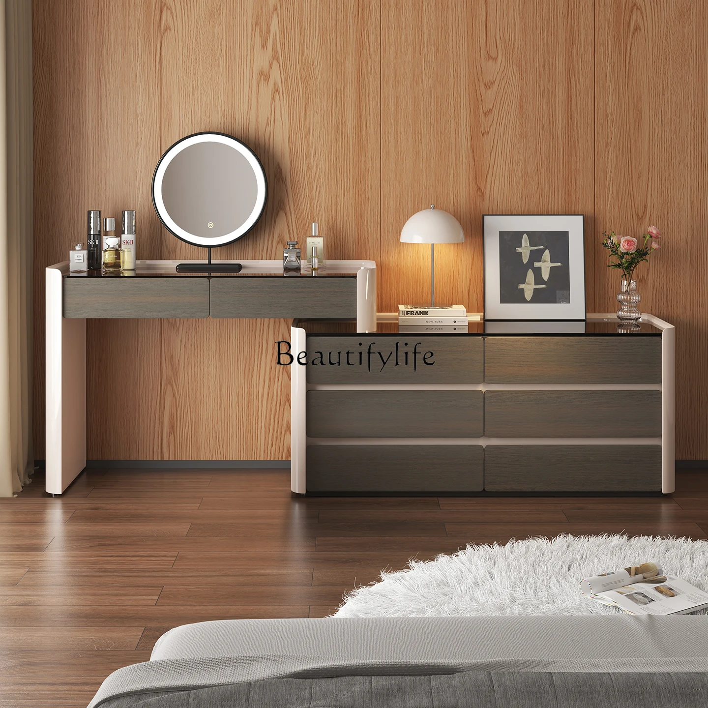 

08Dresser, chest, integrated modern simple bedside makeup table