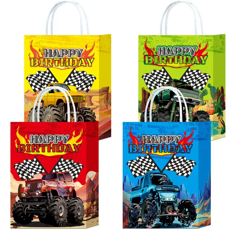 Monster Truck Geburtstagsdekorationen Geschirr Teller Tasse Geschenk Monster Truck Geburtstag Partyzubehör Ballon Hintergrund Party Setup – Detail 28