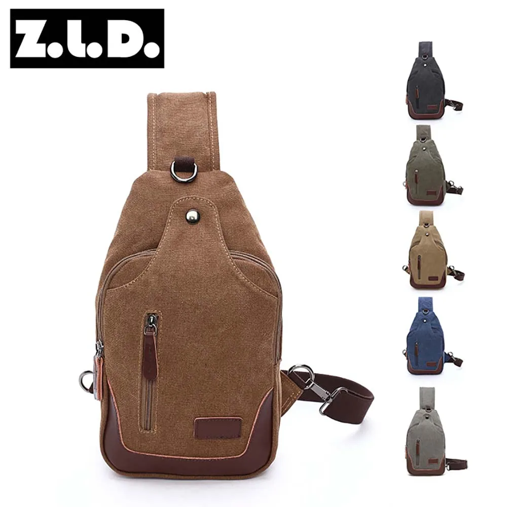 Brand New Men Vintage Canvas Leather Satchel Shoulder Sling Chest Pack Bag Sport Shoulder Bag Men