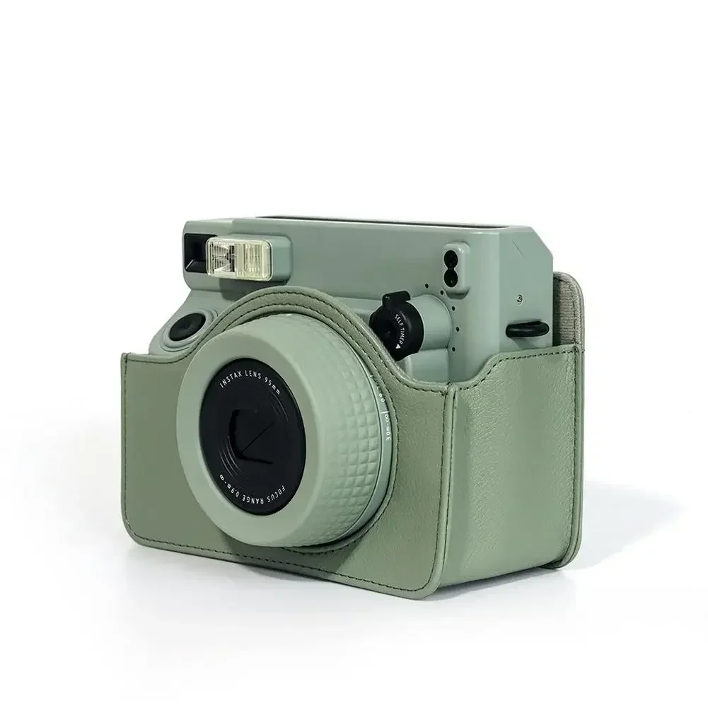 YP Suitable for Instax Wide 400 PU Leather Camera Bag, Equipped with Horizontal Strap, Leather Retro Camera Bag Protective Cover
