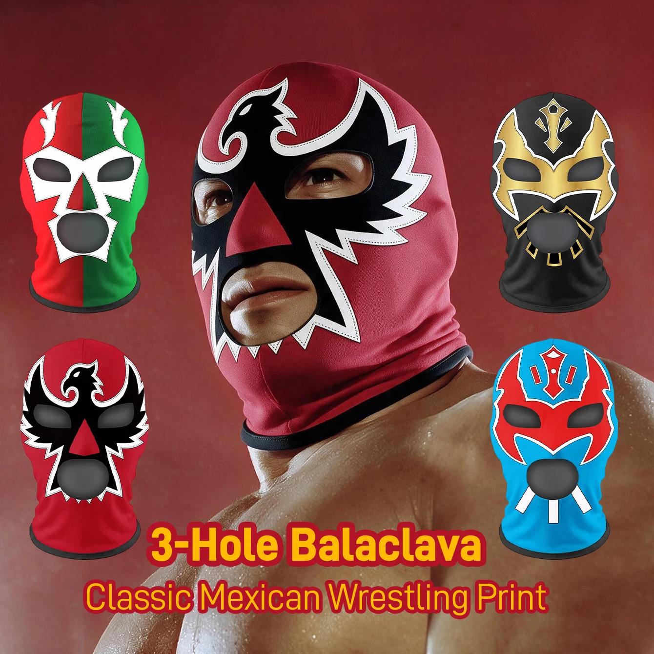 Balaclava Wrestling Design Mask, Motorcycle Riding Soft Breathable Mask