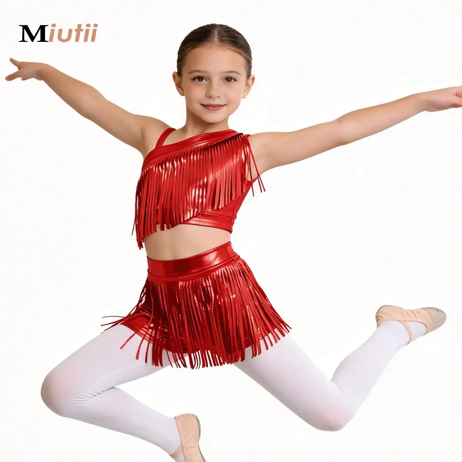 

Комплект одежды для девочек в стиле хип-хоп: блестящий золотой топ с бахромой, шорты и юбки, современный джазовый костюм, уличная одежда для выступлений на сцене