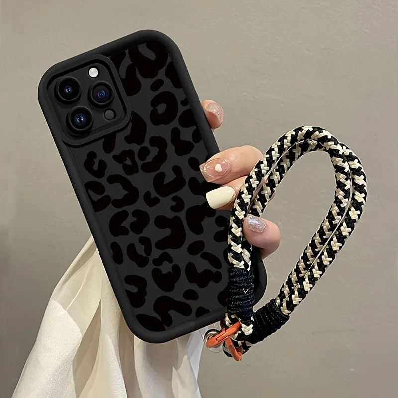 Luxury Leopard Print Hang Strap Phone Case for iPhone
