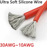 1M/5M Heat-resistant cable 30 28 26 24 22 20 18 16 15 14 13 12 10 AWG Ultra Soft Silicone Wire High Temperature Flexible Copper