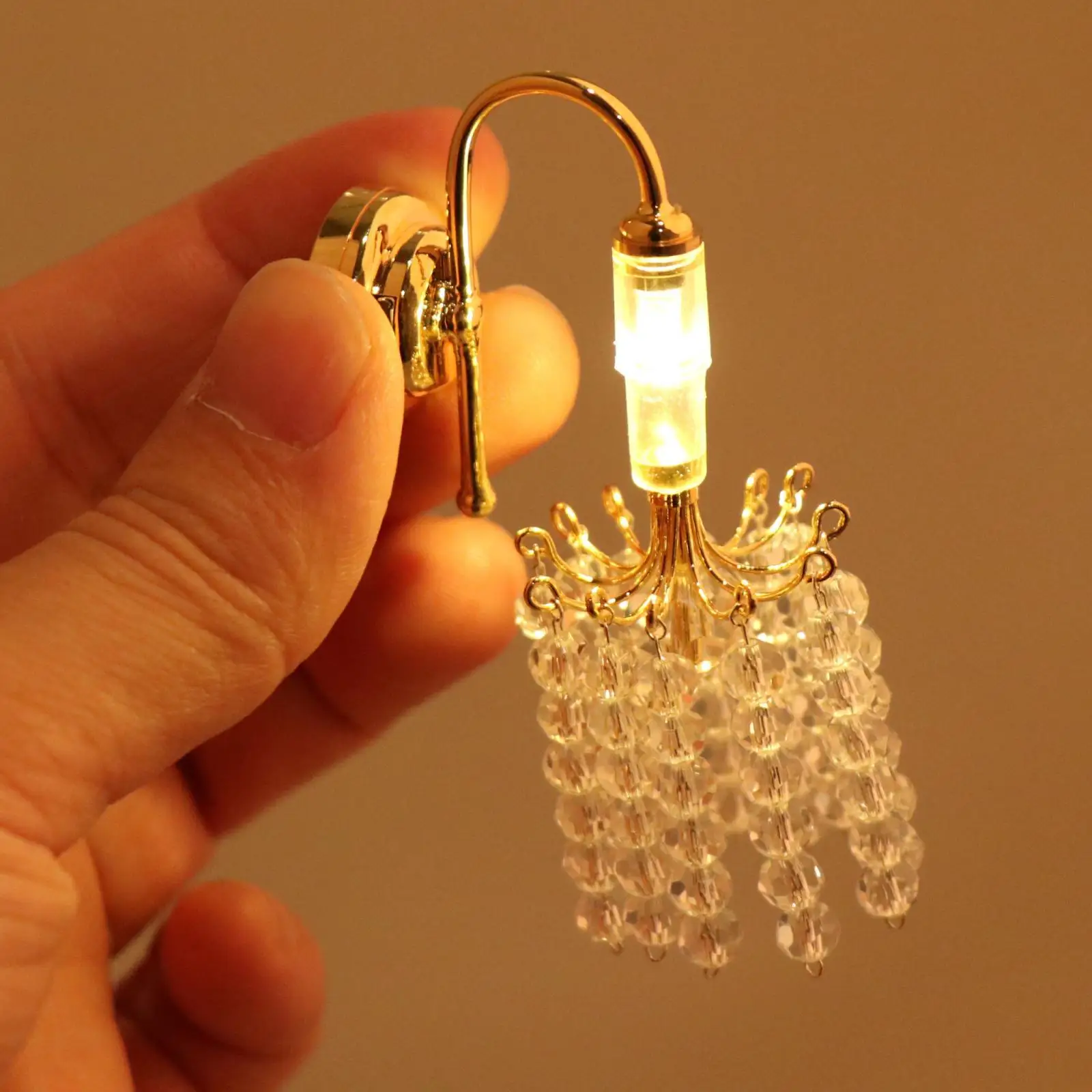 

1:12 Dollhouse Miniature LED Wall Lamp Pretend Play Scenery Supplies Simulation