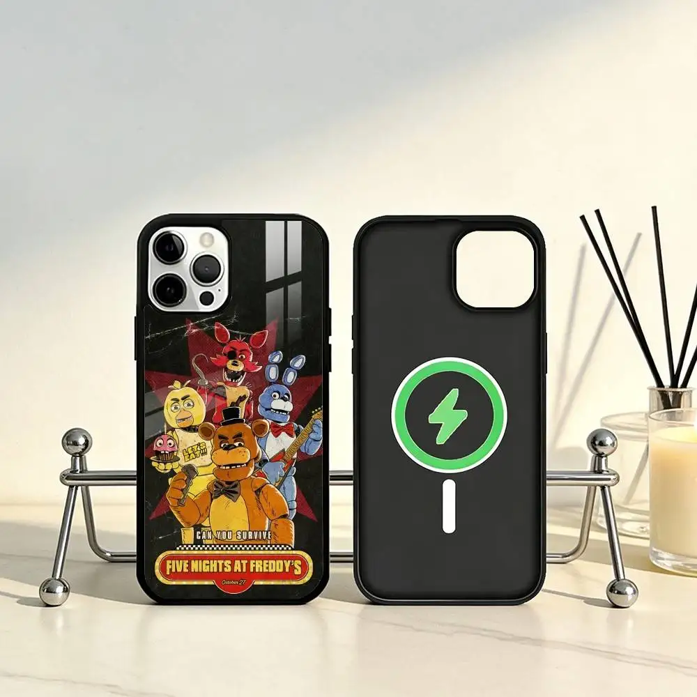 حافظة هاتف F-Freddys F-Fnaf لخمس N-Nights لهاتف iPhone17,16,15,14,13,12,11 Plus، Pro Max Magnetic للشحن اللاسلكي Magsafe #2