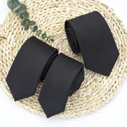 Nuevas corbatas negras clásicas para hombres, corbatas de alta calidad para mujeres, corbatas para boda, fiesta, negocios, corbata para adultos, accesorios sólidos informales