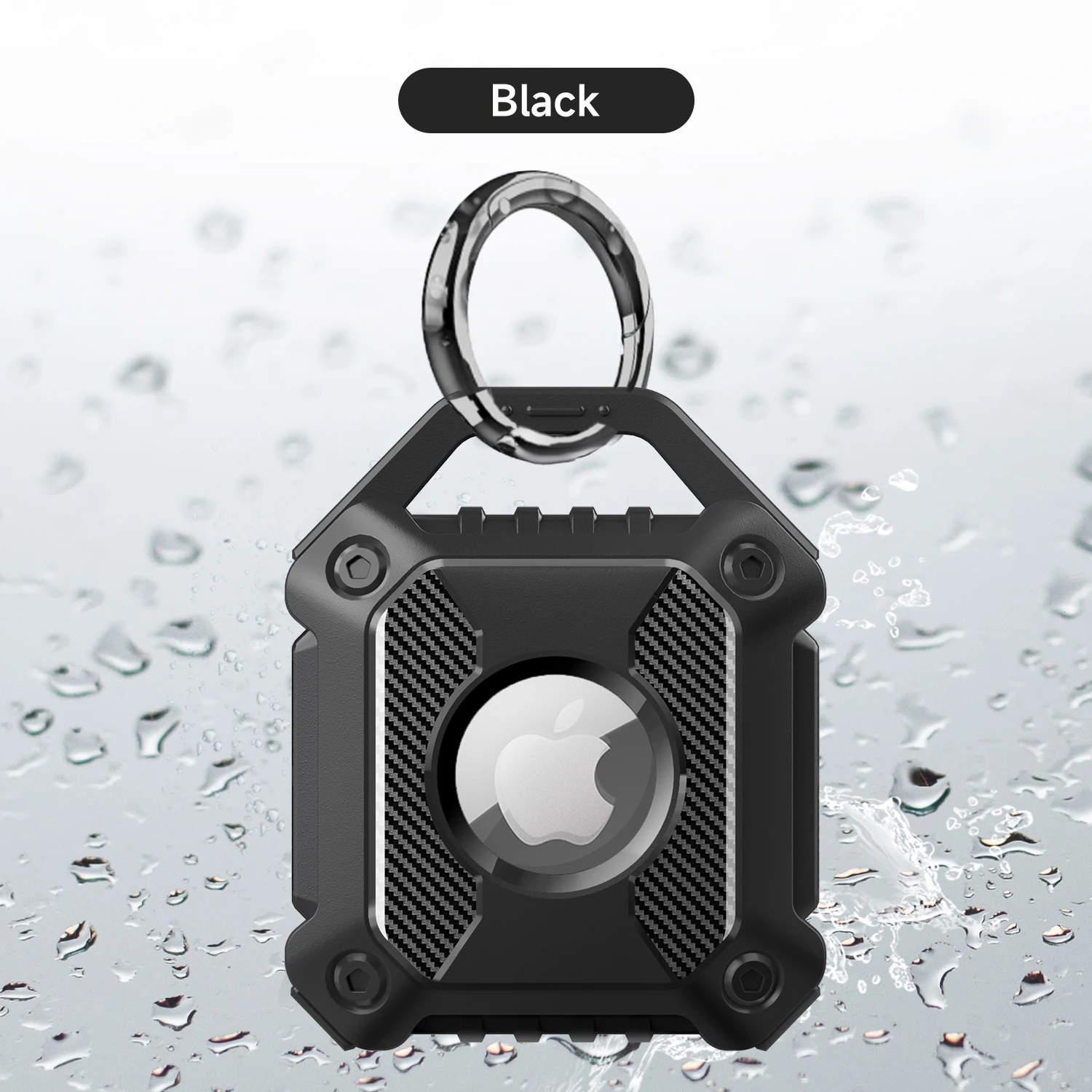 Waterproof Airtag Keychain Holder Case,Screw Full Cover Compatible with Apple AirTag Tracker Key Ring