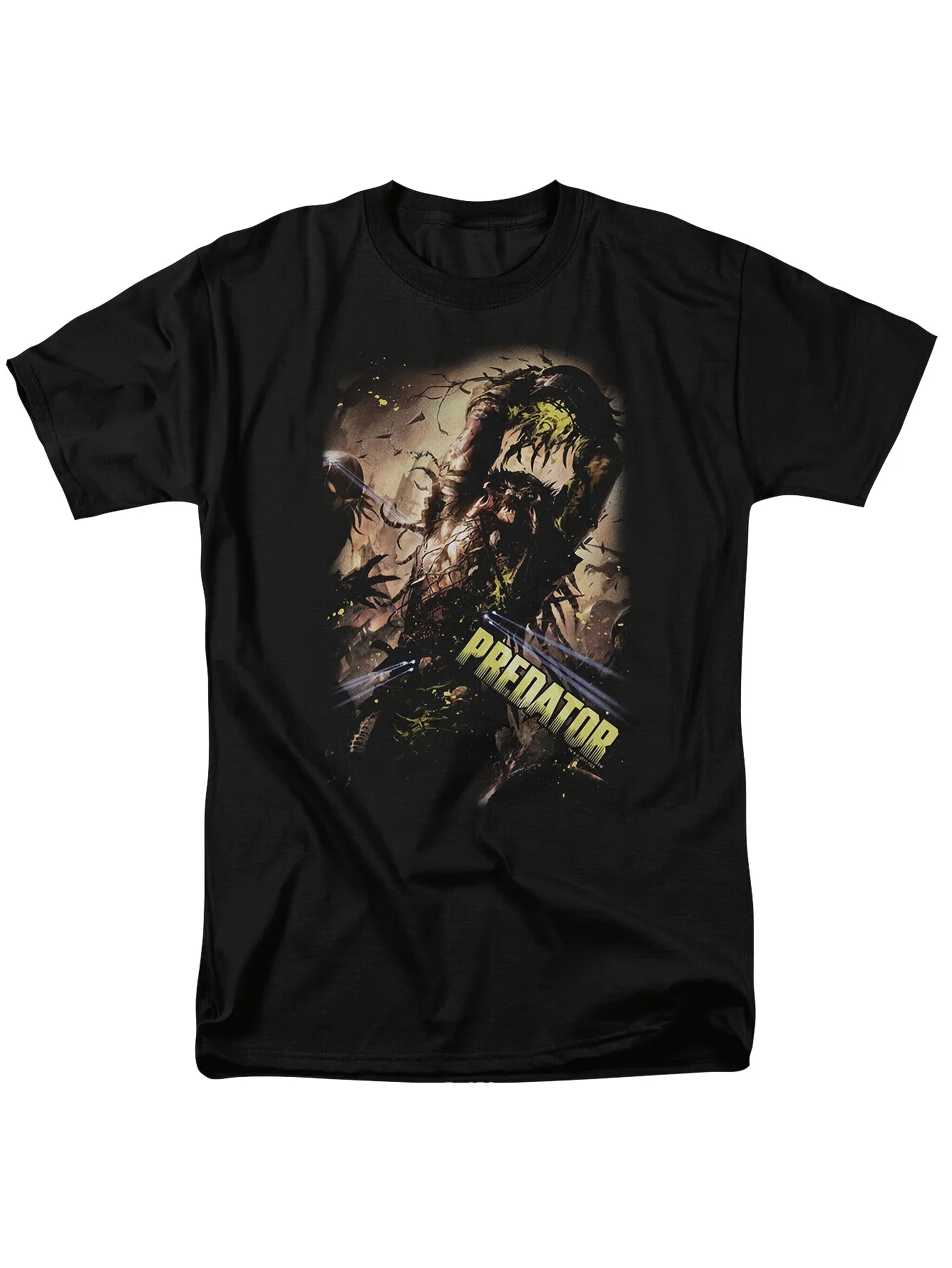 Футболка «Хищник с головой», лицензированная научно-фантастическая футболка с изображением инопланетянина, классическая футболка в стиле ретро, черные забавные футболки, мужская дизайнерская одежда для бойфренда