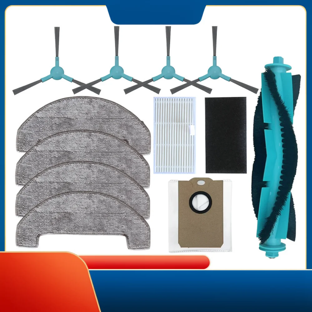 For BPMIO B15 B15 Plus Vacuum Parts Kit Roller Brush Side Sweeper Filter Hepa Mop Cloth Dust Bags Robot Cleaner Supply