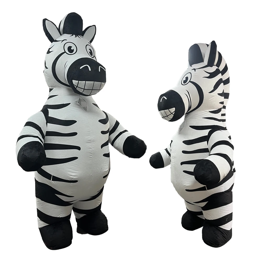 

Adult Character Cartoon Zebra Parade Inflatable Plush Costume Cosplay Mascot Halloween Carnival Performance Party Costume