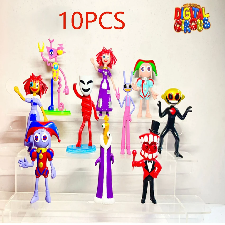 6-12PCS Amazing Digital Circus Figure PVC Amazing Digital Model Cameraman Action Figures Decorations PVC Doll Toy Collectible