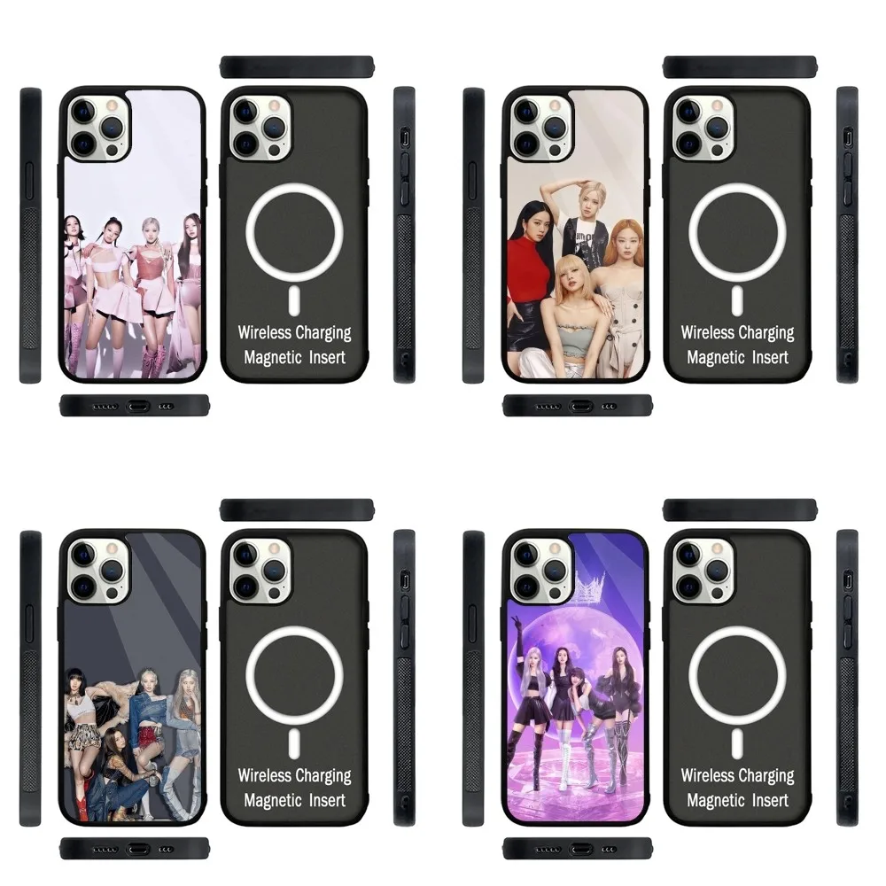 Kpop B-BlackPinks Girl  Phone Case Strong Magnetic For IPhone 16,15,14,13,Pro,Max,Plus,11,12,Mini For Magsafe Wireless Charging