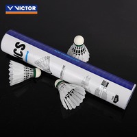 New 12 pcs/tube VICTOR badminton shuttlecocks NCS carbon sound artificial badminton flight stable and durable game ball