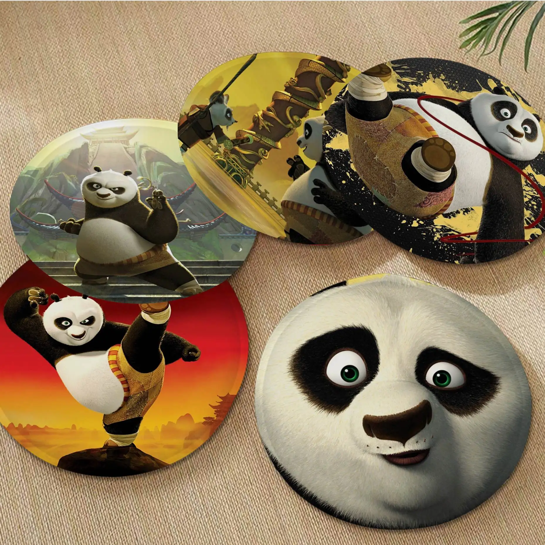 Movie K-Kung Fu Panda  Cushion Mat Round Chair Mat Soft Pad Seat Cushion For Dining Patio Home Office Indoor Outdoor Garden