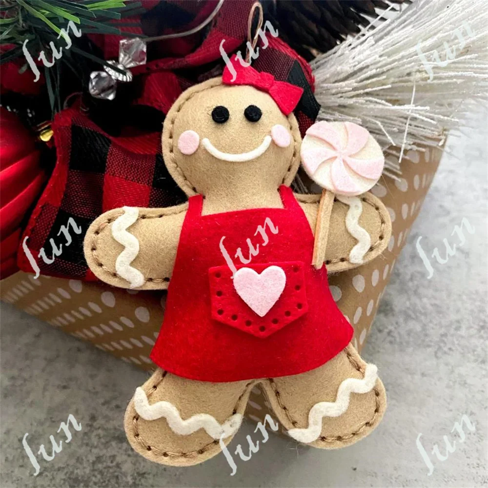 Stitched Gingerbread Die Cutting Dies Knife Big Christmas Ho Postage Sentiments Stamps Embossed Scrapbooking Decorations 2024