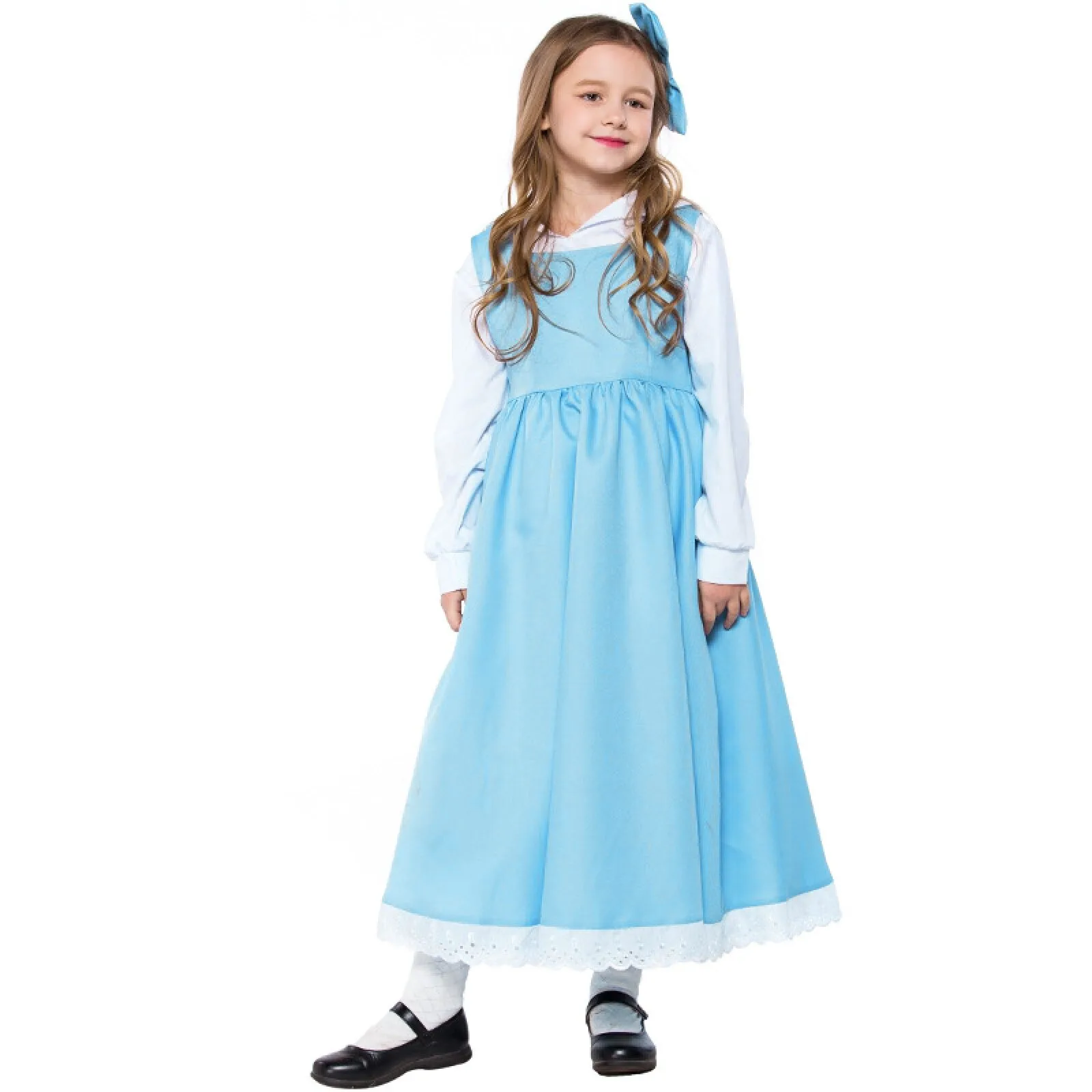 Kids Girl Halloween Party Dress Cosplay Costume Apron Dress Set Girls Oktoberfest Halloween Christmas Cosplay Dressing Up Suit