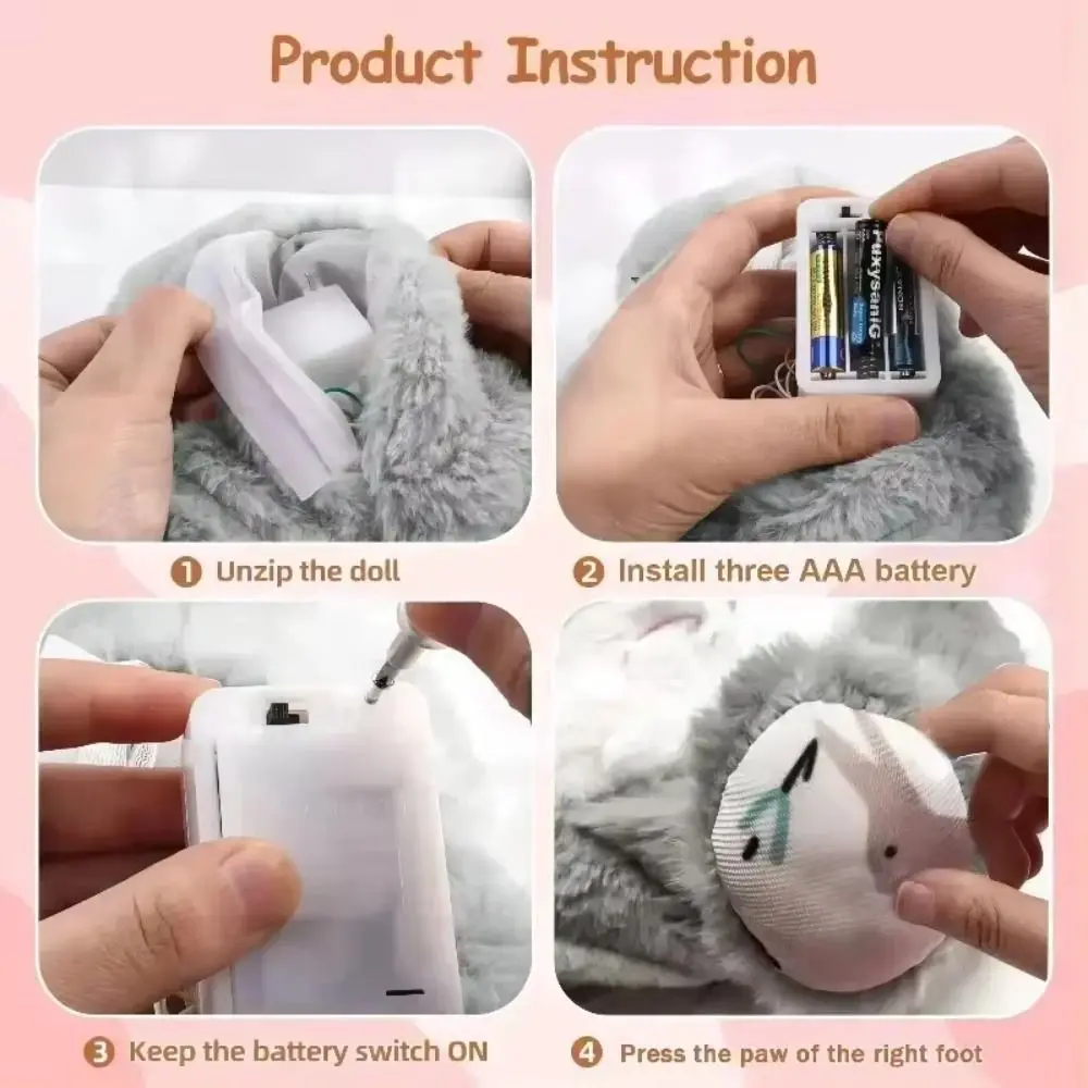 Plush Koala Children's Sleeping Doll 4 Modes Rhythmic Breathing Baby Soothing Plush Doll Sleeping Companion with Music Lights