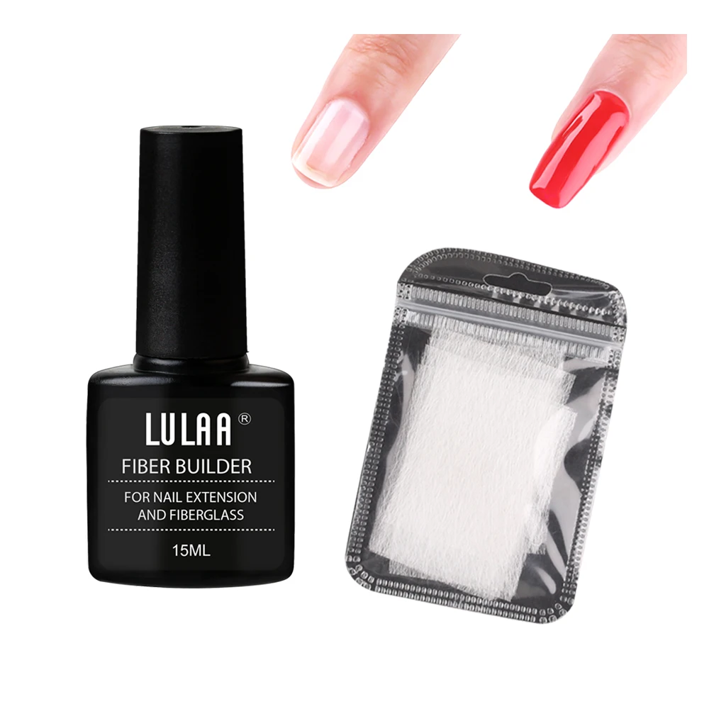 Ensemble de manucure en soie non tissée pour extension d'ongles, pointes en acrylique pour gel UV, forme ronde, accessoires pour ongles violets